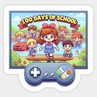 100 Days of School Video Game Sticker